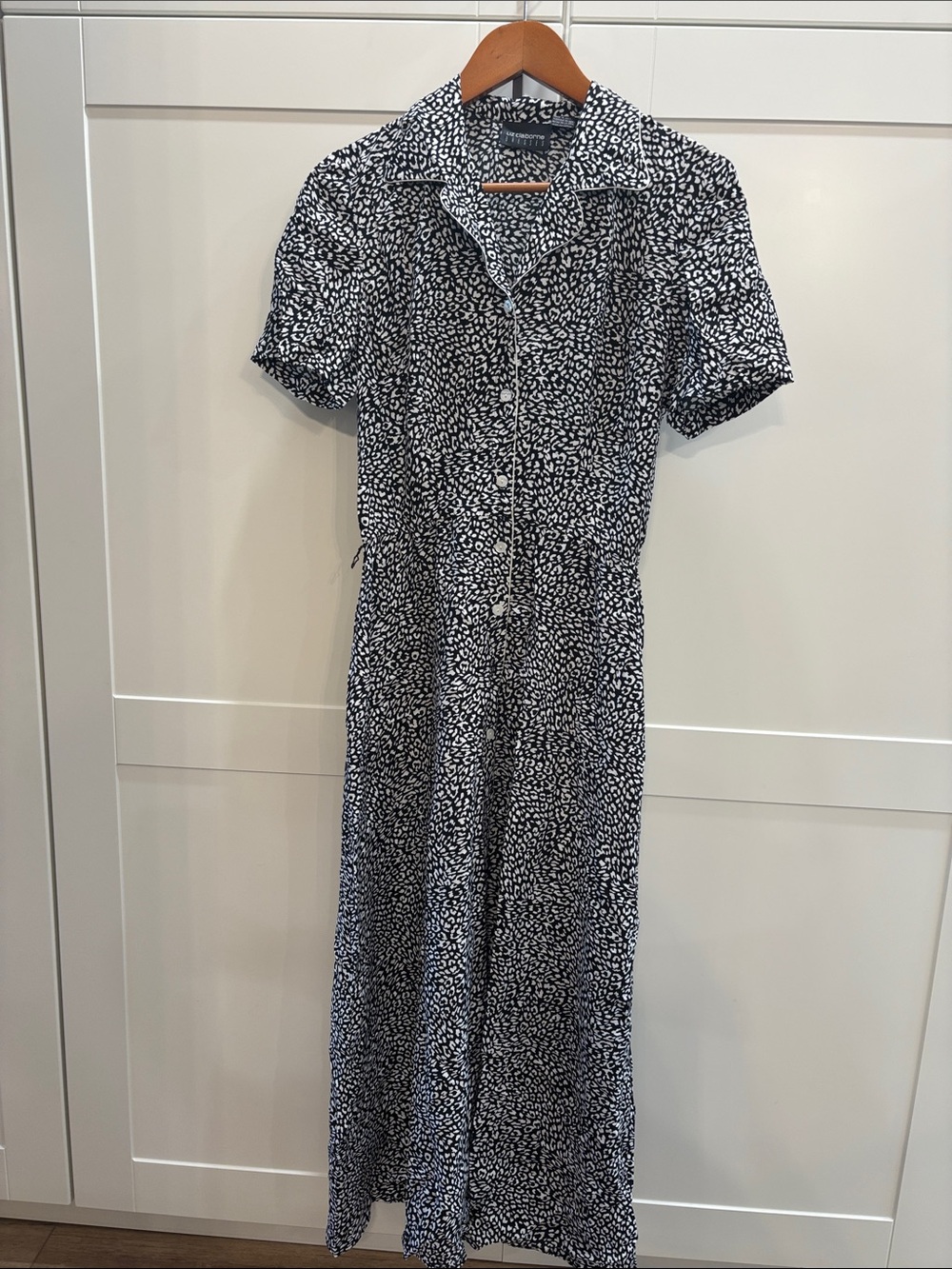 Liz Claiborne Black and White Button-Front Maxi Dress